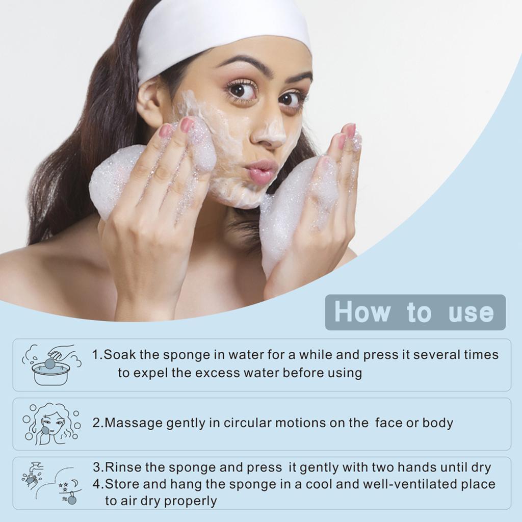 100% Pure Natural Konjac Sponge, 6 Each