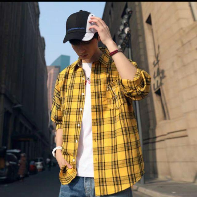 Áo sơ mi nam nữ FLANEL dài tay kẻ caro Style Hàn Quốc TT31