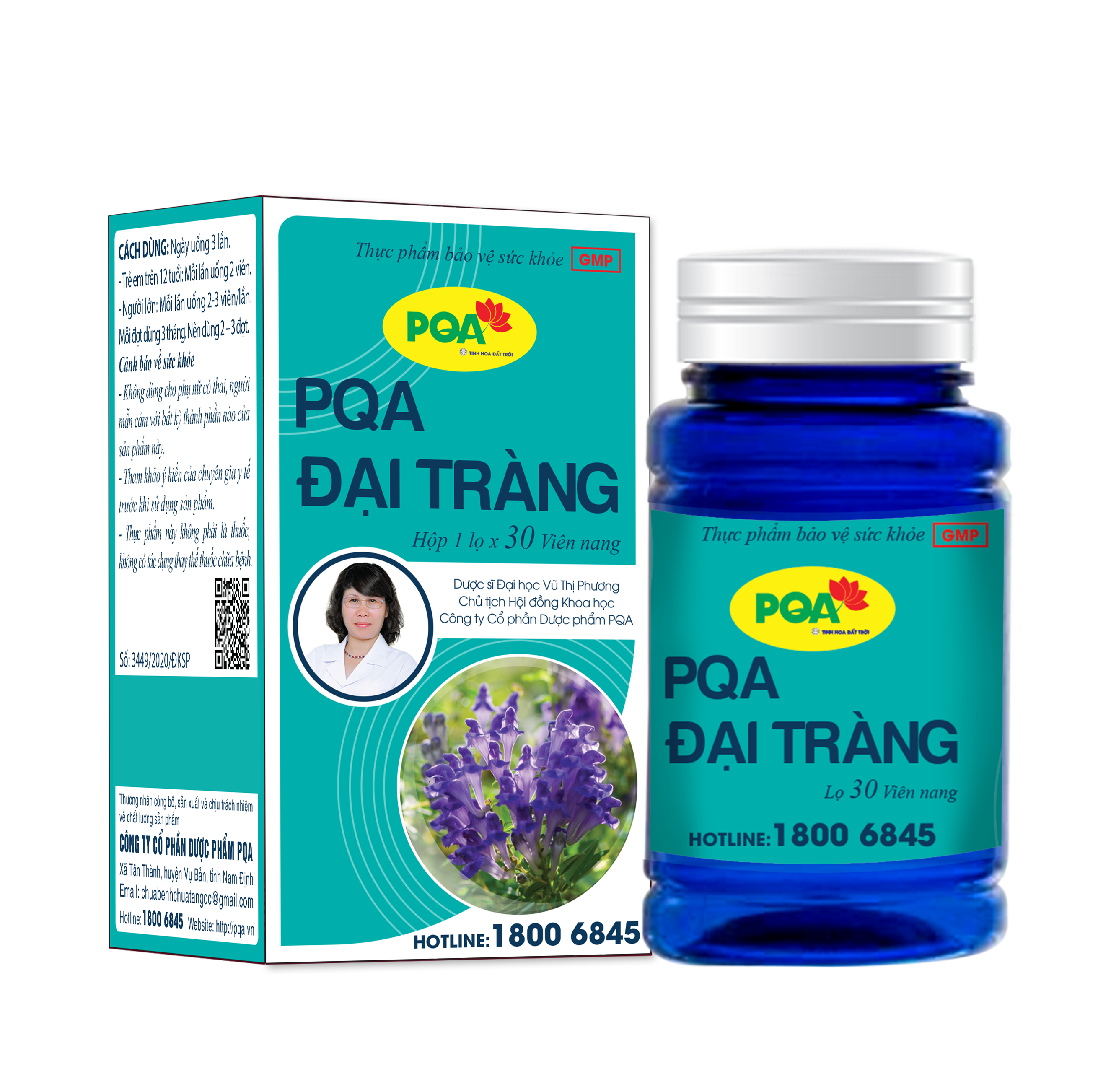PQA Đại Tràng lọ 30 viên nang là dược phẩm thảo dược dùng cho người bị viêm đại tràng hỗ trợ ngăn ngừa các triệu chứng của viêm đại tràng cấp và mạn tính, rối loạn tiêu hóa.