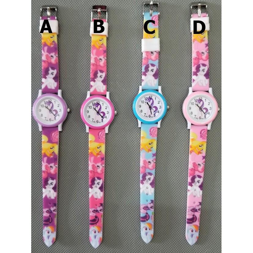 Đồng hồ chạy kim họa tiết ngựa Pony cho bé gái