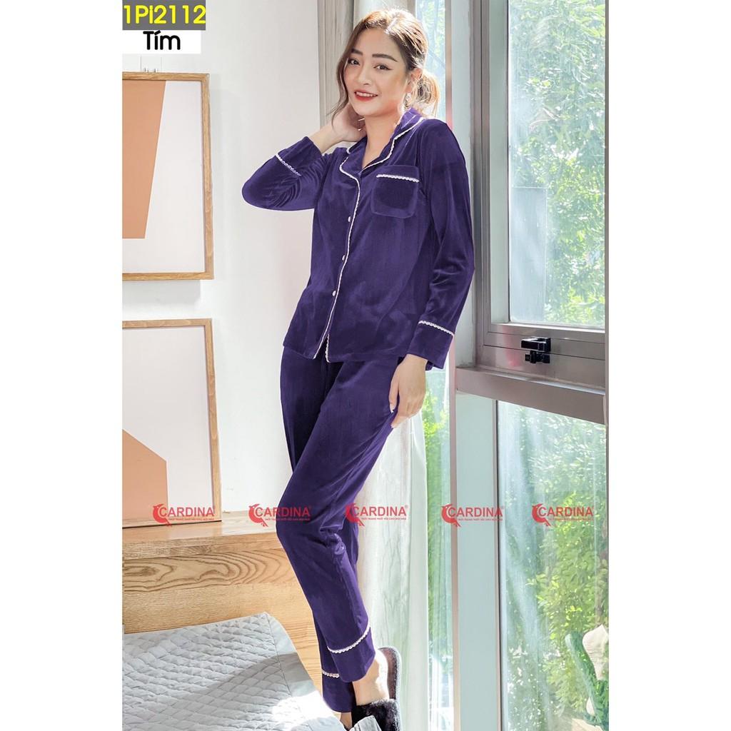 Đồ bộ, bộ pijama nữ vải nhung tăm cao cấp kiểu dáng thanh lịch sang trọng, màu sắc hiện đại