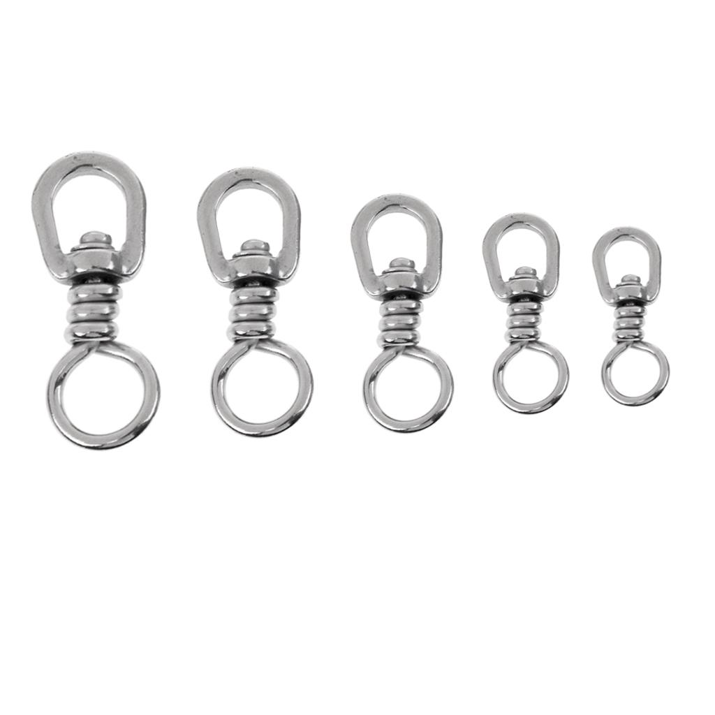 2Pcs Heavy Duty Fishing Swivels Solid Rings Hook Lures Connectors Tackle 5#