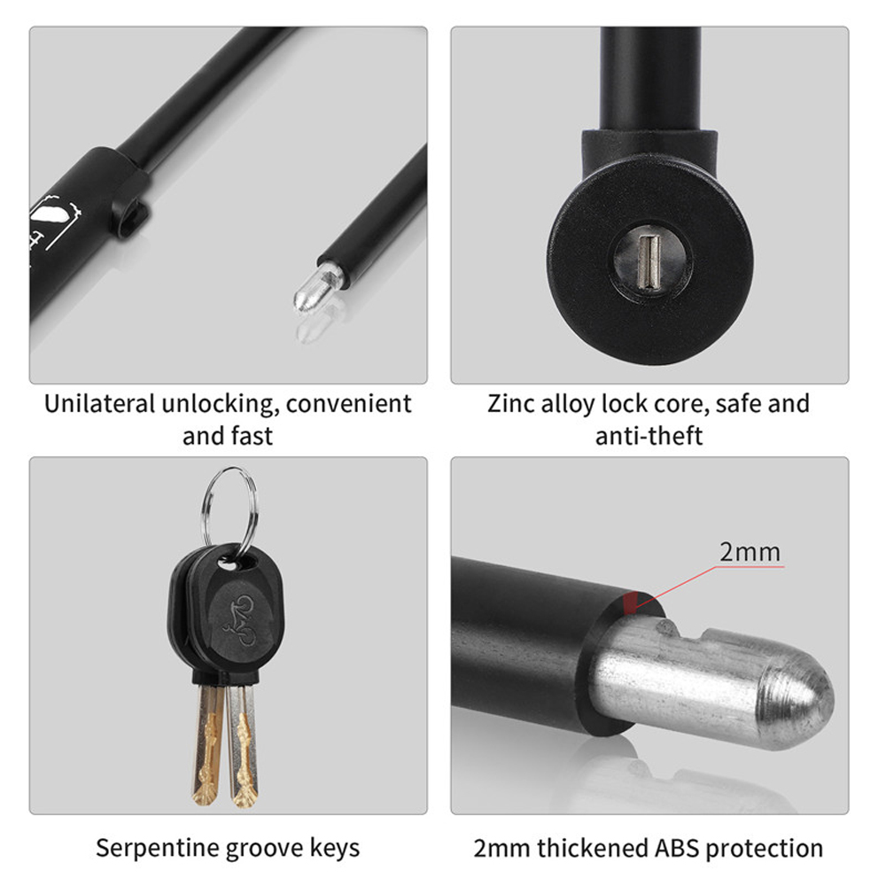 Khóa chữ U WEST BIKING chất lượng cao bằng thép carbon dày 10mm kèm 2 chìa khóa thích hợp cho khóa xe đạp, xe máy