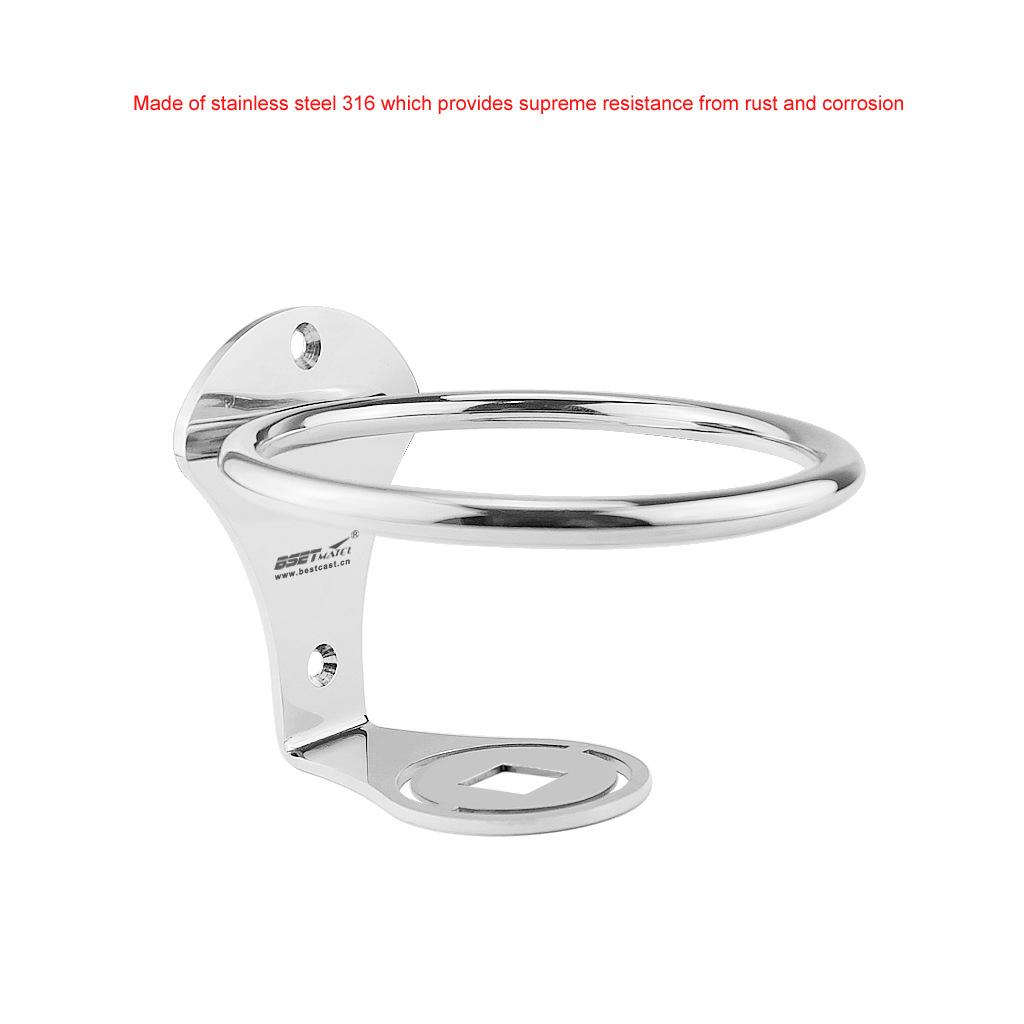 2x Adjustable Folding White Drink Cup Holder - Boat/Marine//4x4/RV