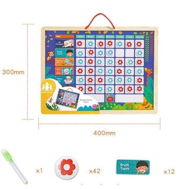 Bảng Khen Thưởng Kỷ Luật Các Ngày Cho Bé Rèn Tính Kỷ Luật Bằng Gỗ