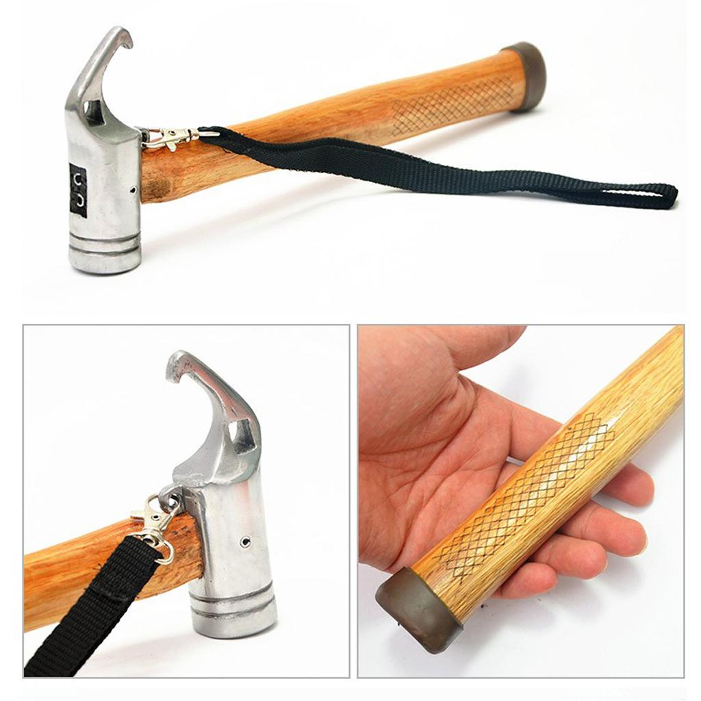 Hiking Camping Tent Mallet Hammer Peg Stake Puller for Ground Nails Metal Head