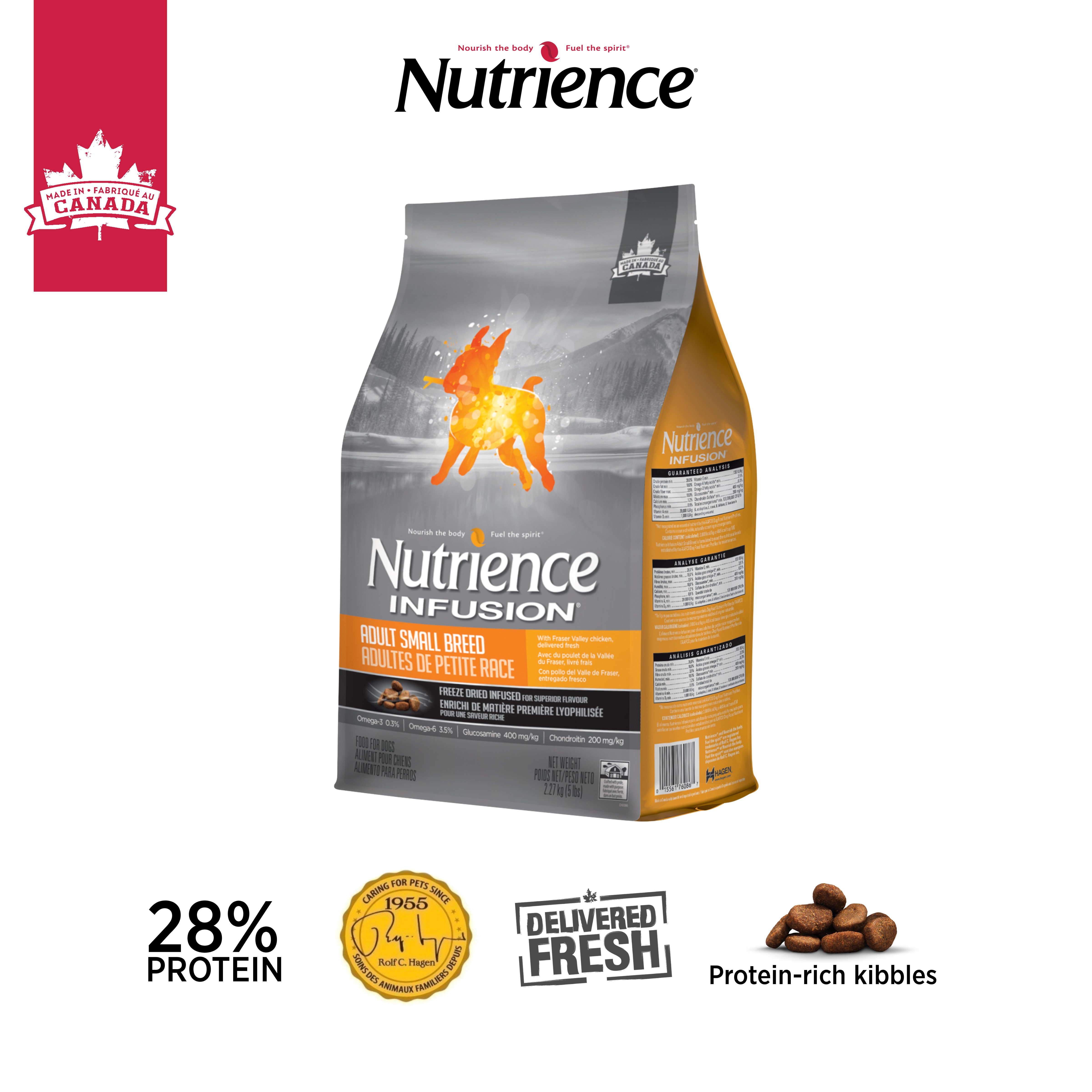 Thức Ăn Cho Chó Giống Nhỏ Nutrience Infusion Bao 2.27kg - Thịt Gà, Rau Củ & Trái Cây Tự Nhiên