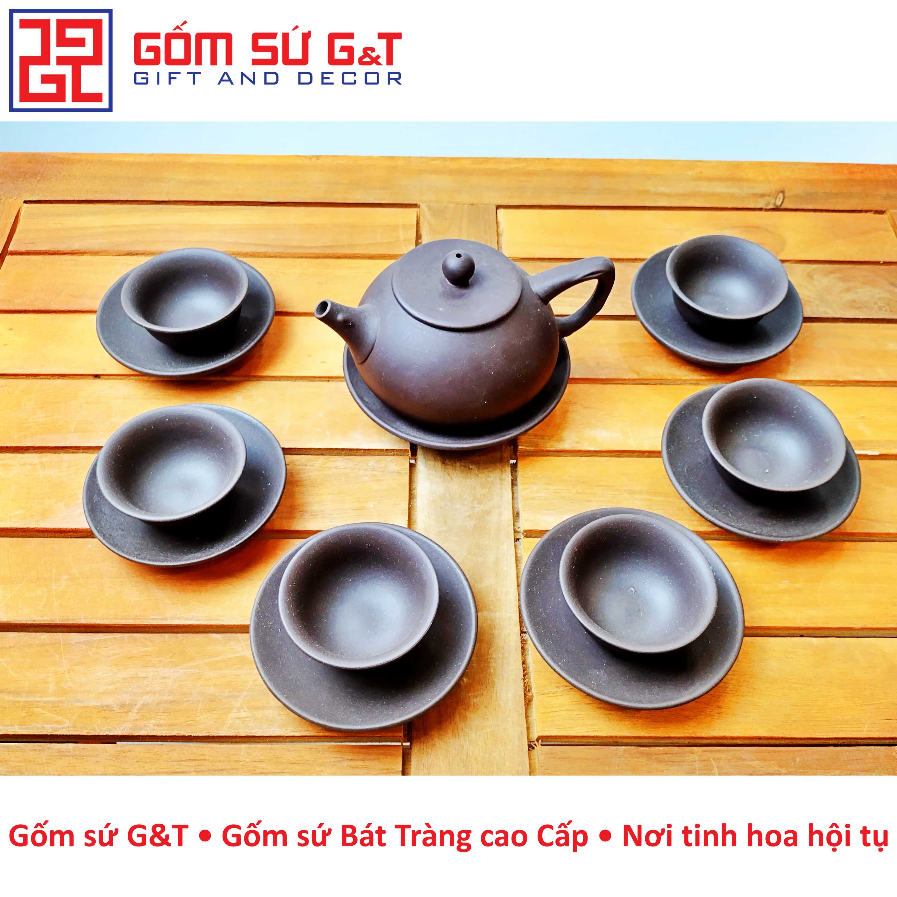 Bộ trà nâu thủy bình Gốm Sứ G&T