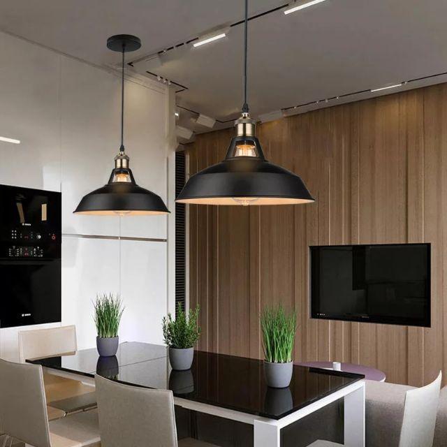 Đèn thả chao tròn hở cổ đui đồng phi 300 HL1008-300 trang trí quán