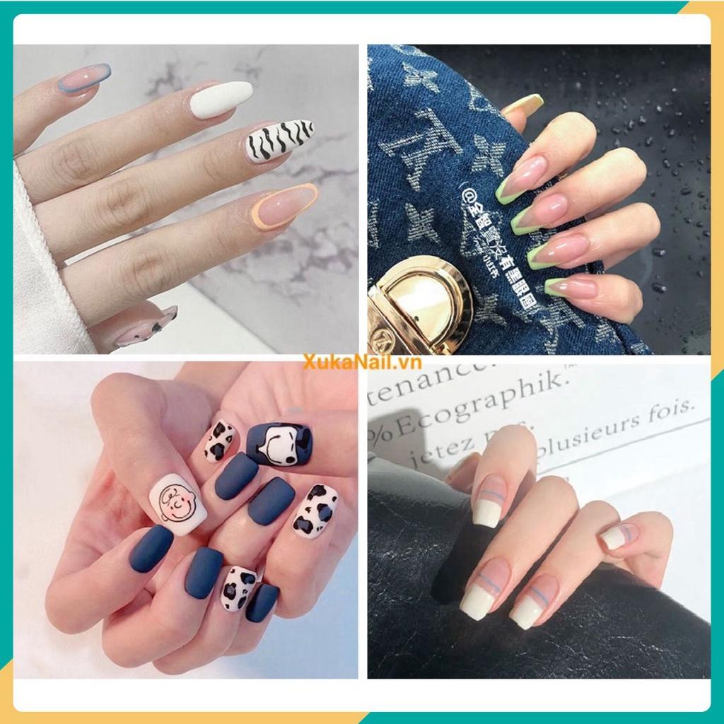 Móng tay giả kèm keo 24 móng đẹp làm nail noel