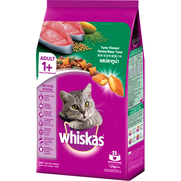 Đồ Ăn Cho Mèo Lớn Whiskas Vị Cá Ngừ Túi 1.2 Kg