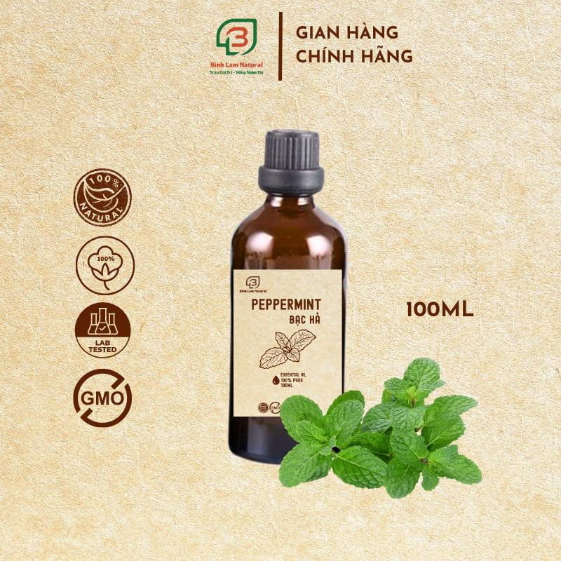 Tinh dầu bạc hà nguyên chất giải cảm, thơm phòng, kháng khuẩn, đuổi muỗi Bình Lam Natural 100ml