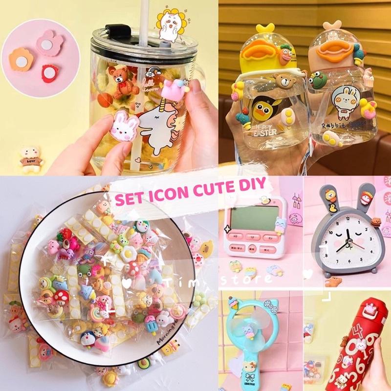 Keo tròn dán sticker charm trang trí handmade diy slime TIMSTORE