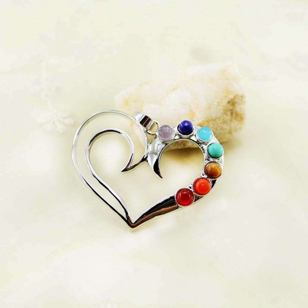 Fashion Jewelry Multi-color Gemstones Love Heart Charm Pendant for Necklace