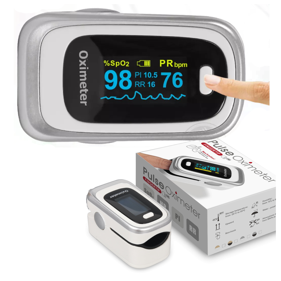 [CAO CẤP] Máy Đo Nồng Độ Oxy (SPO2) Và Nhịp Tim- JZ-130 Pulse Oximeter Fingertip