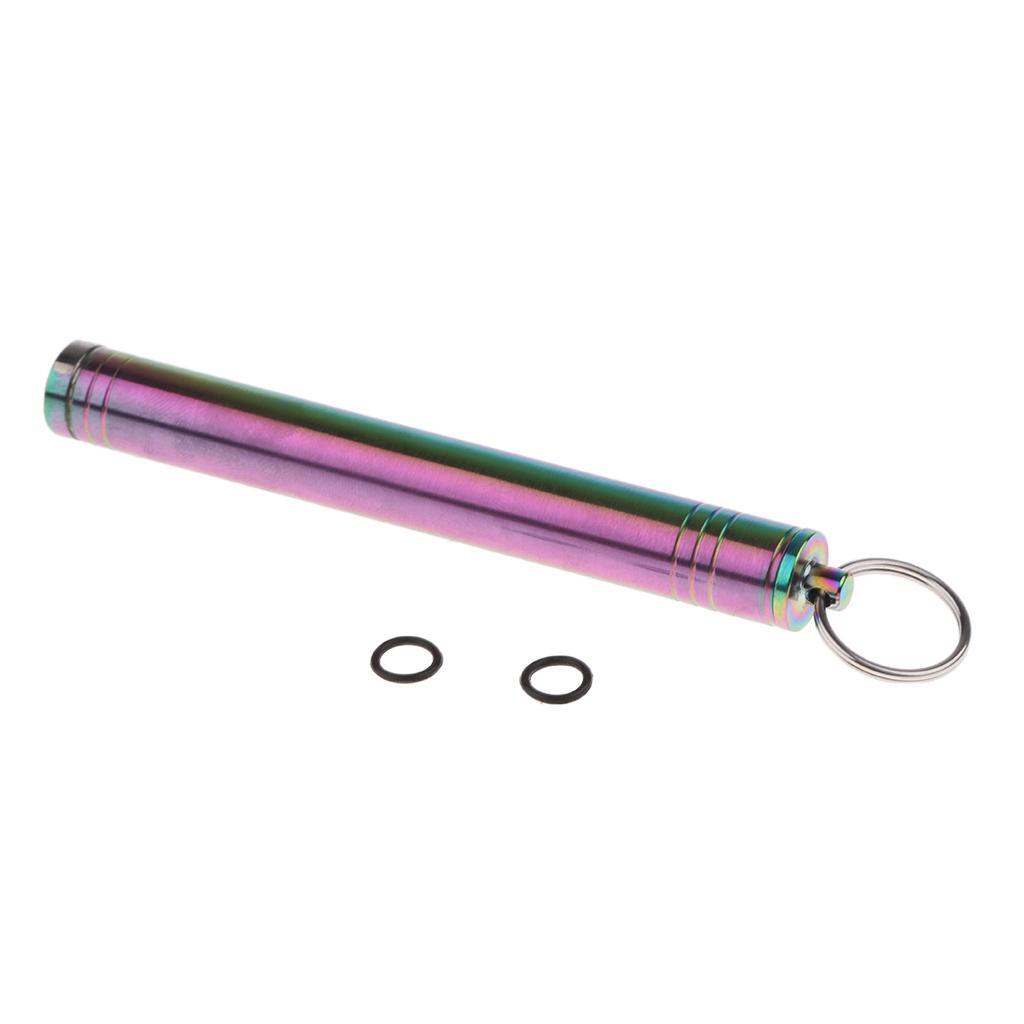 2pcs Titanium Keychain Toothpick Holder Pocket Tool, Waterproof Key Ring Case Bottle Container Organizer Box, Mini Tools