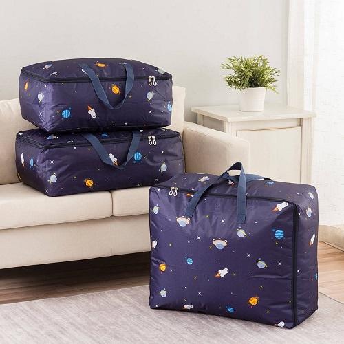 Set 3 Túi Đựng Quần Áo Chăn Màn Chống Thấm Nước Họa Tiết Cao Cấp Gấp Gọn Du Lịch Công Tác