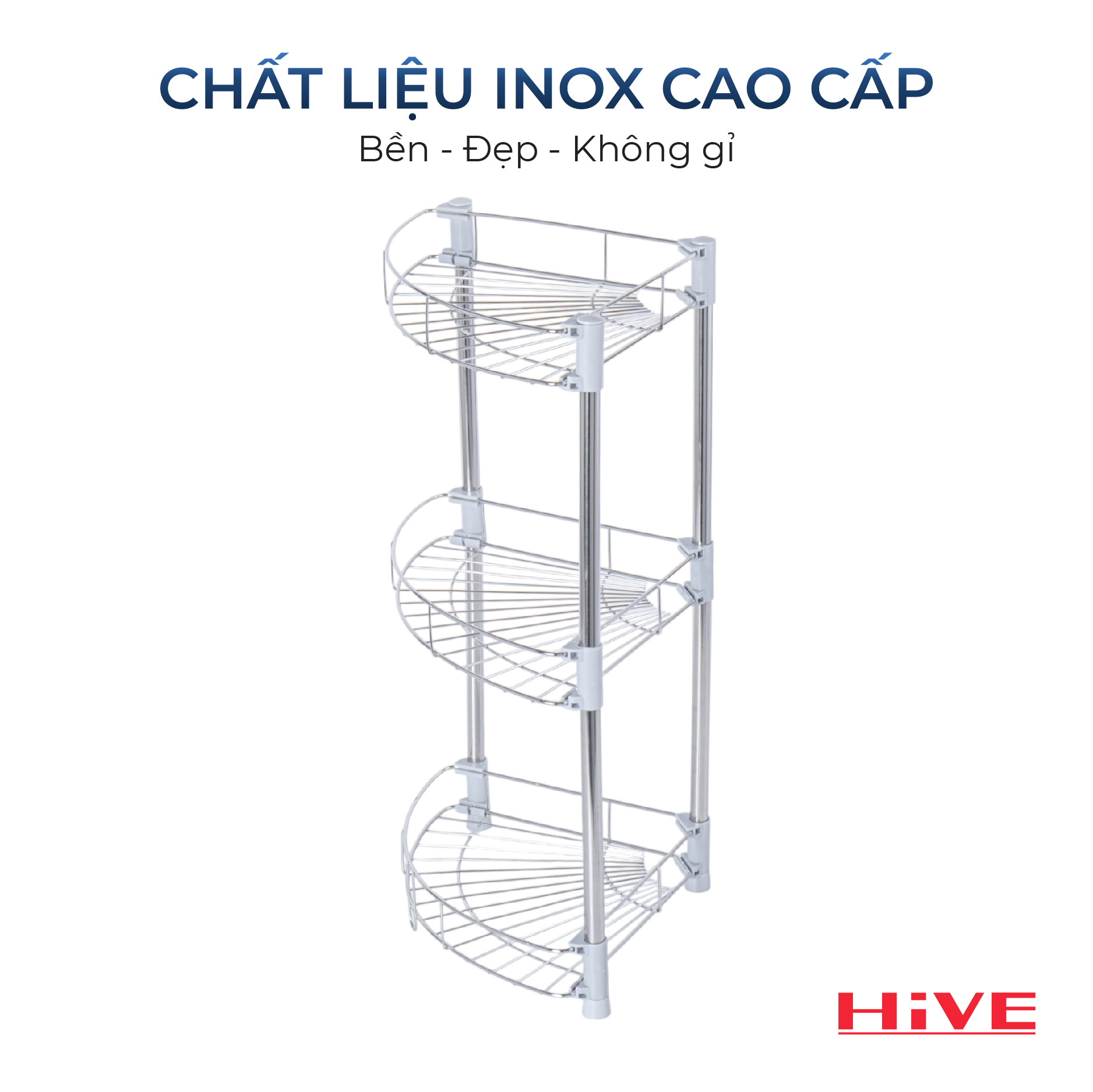 Kệ Tam Giác đa năng Inox 2/3/4 Tầng Cao Cấp