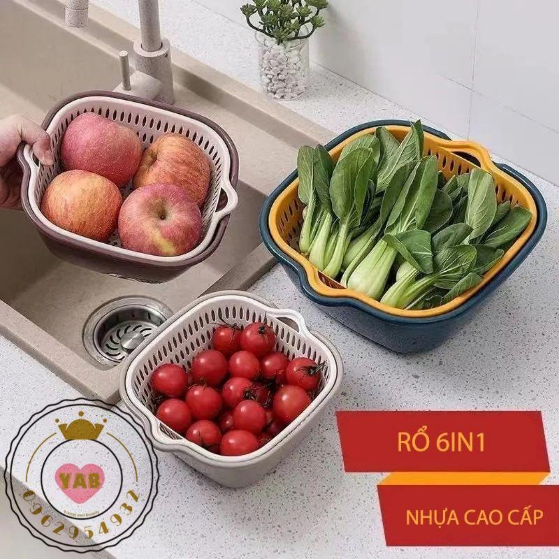 Set 3 rổ nhựa vuông đa năng