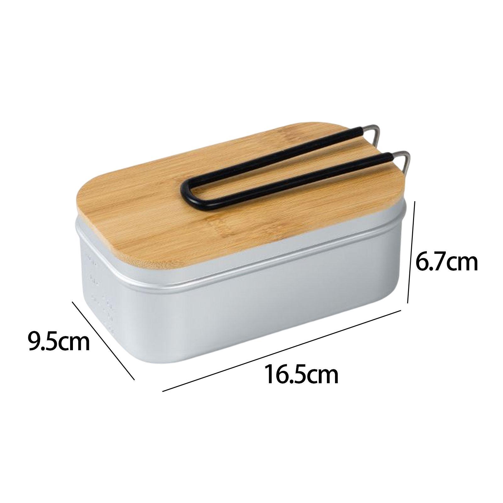 Lunch Box Durable with Lid Aluminum Alloy Lunch Container for Camping Picnic