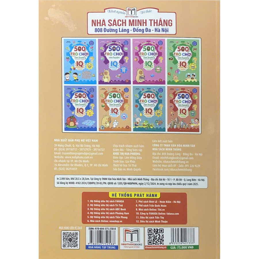 500 Trò Chơi Rèn Luyện IQ (4-10 tuổi) - Khả Năng Tập Trung (Sách Bản Quyền)