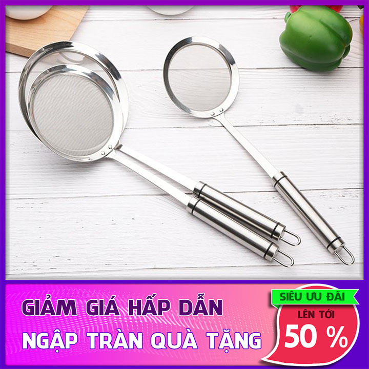 Vợt lưới lọc cặn cho dầu ăn và vớt bọt loại xịn inox 304 không hoen gỉ cao cấp