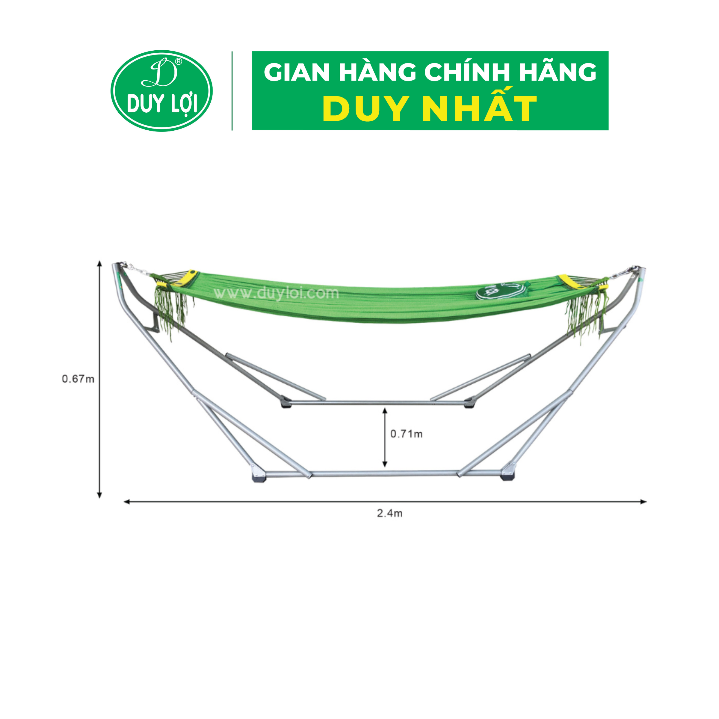 VÕNG XẾP DUY LỢI KHUNG THÉP - CỠ NHỎ - DÀNH CHO NGƯỜI 1m55