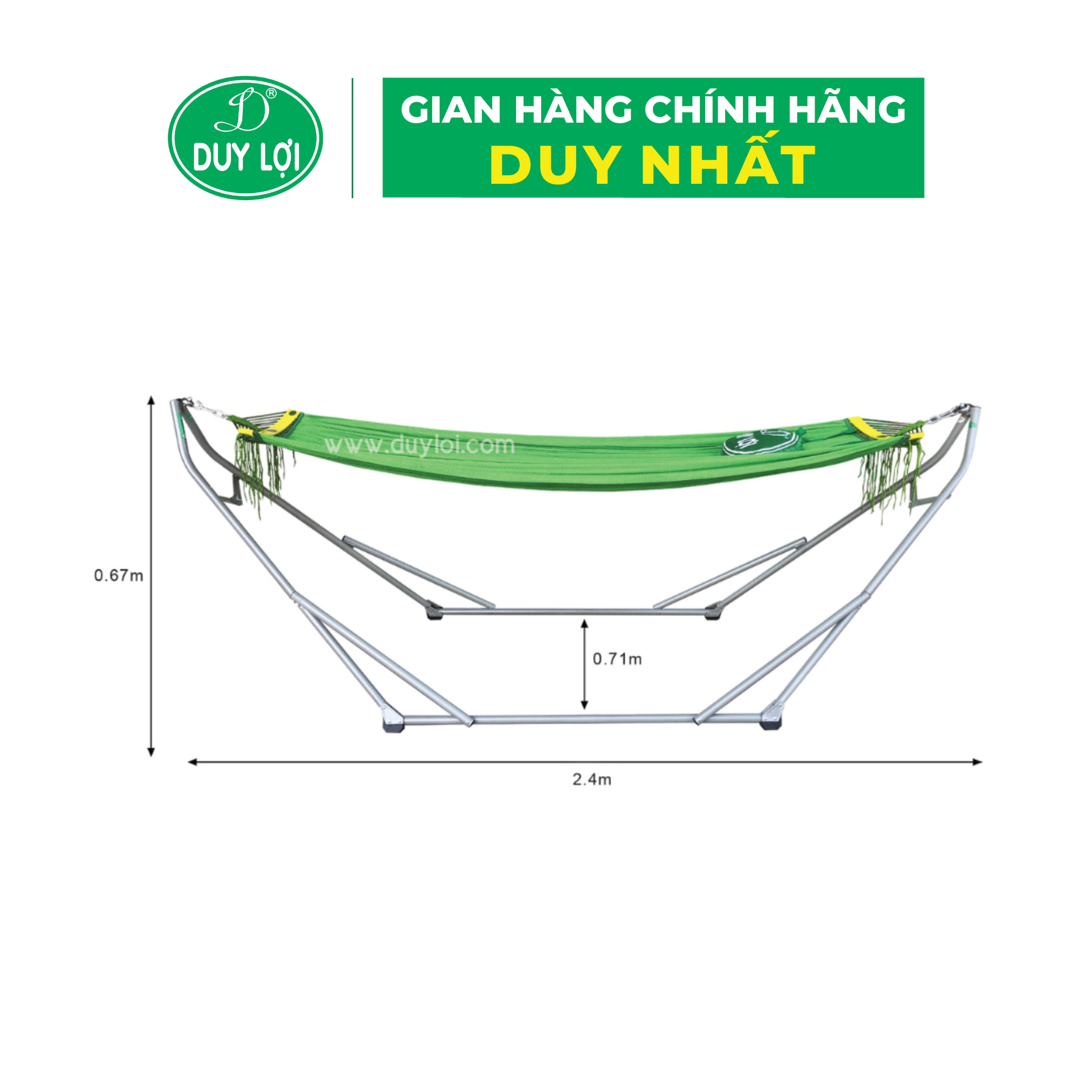 VÕNG XẾP DUY LỢI KHUNG THÉP - CỠ NHỎ (QUÀ TẶNG 10 MÓC ÁO KÉP NHỰA CAO CẤP DUY LỢI) - DÀNH CHO NGƯỜI 1m55