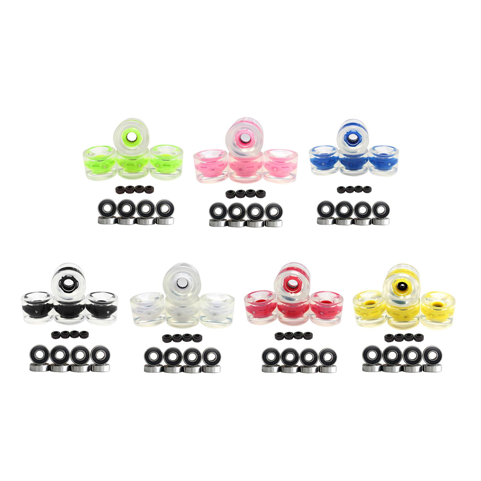 4 Pcs Light Up Roller Skate Wheels, Outdoor Luminous Skateboard Big Wheels for Skating & Skateboard