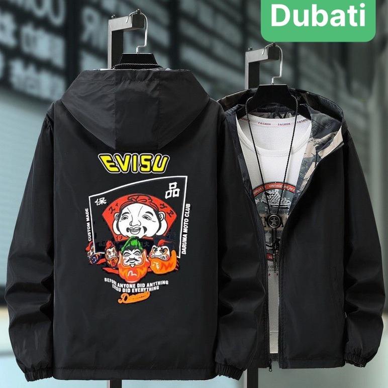 ÁO KHOÁC DÙ NHẸ BOMBER NAM NỮ EVISU ĐA NĂNG 2 LỚP CHỐNG NẮNG 2 TÚI CÓ DÂY KÉO CAO CẤP - DUBATI FASHION