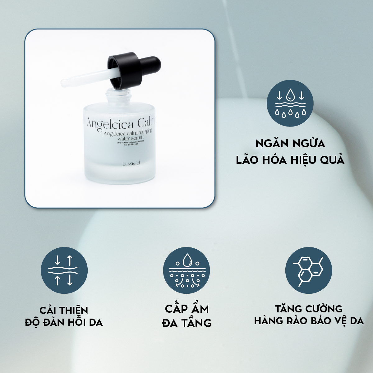 Serum Lassie'el chiết xuất từ thiên nhiên ngăn ngừa lão hóa dưỡng ẩm phục hồi sáng da mờ thâm mụn 5ml Hàn Quốc