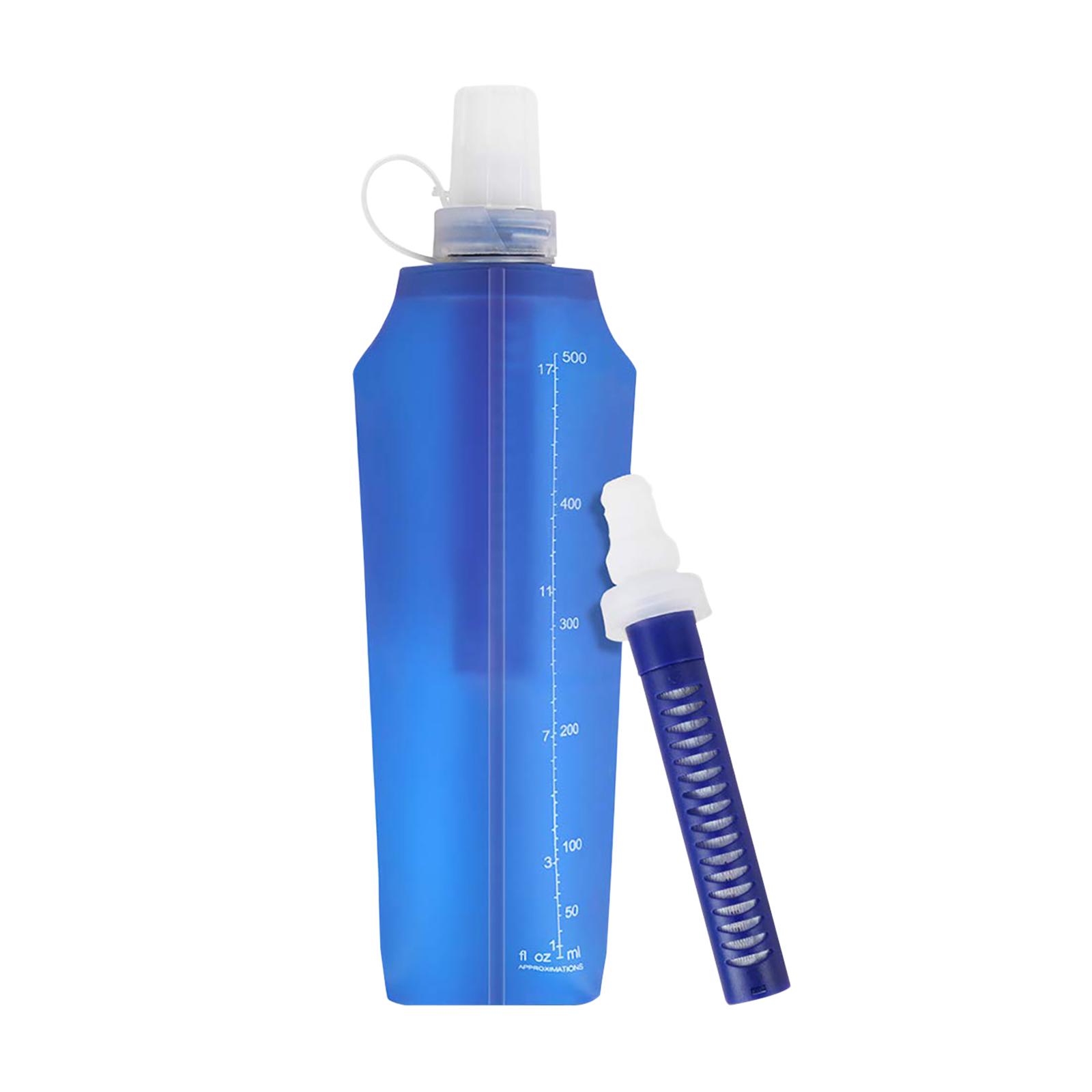 Collapsible Water Filter Canteens for Hiking, Water Bag/Bottle with Filter, Squeeze Water Through a Filter, Lightweight, BPA Free, Leak Proof
