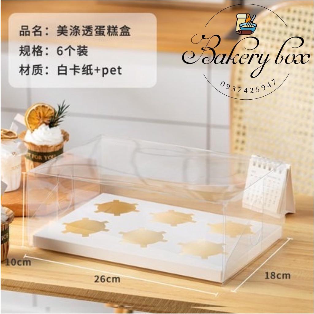 Hộp Đựng Cupcake Nhựa Trong 6 Ô - Làm Hộp Quà Tặng