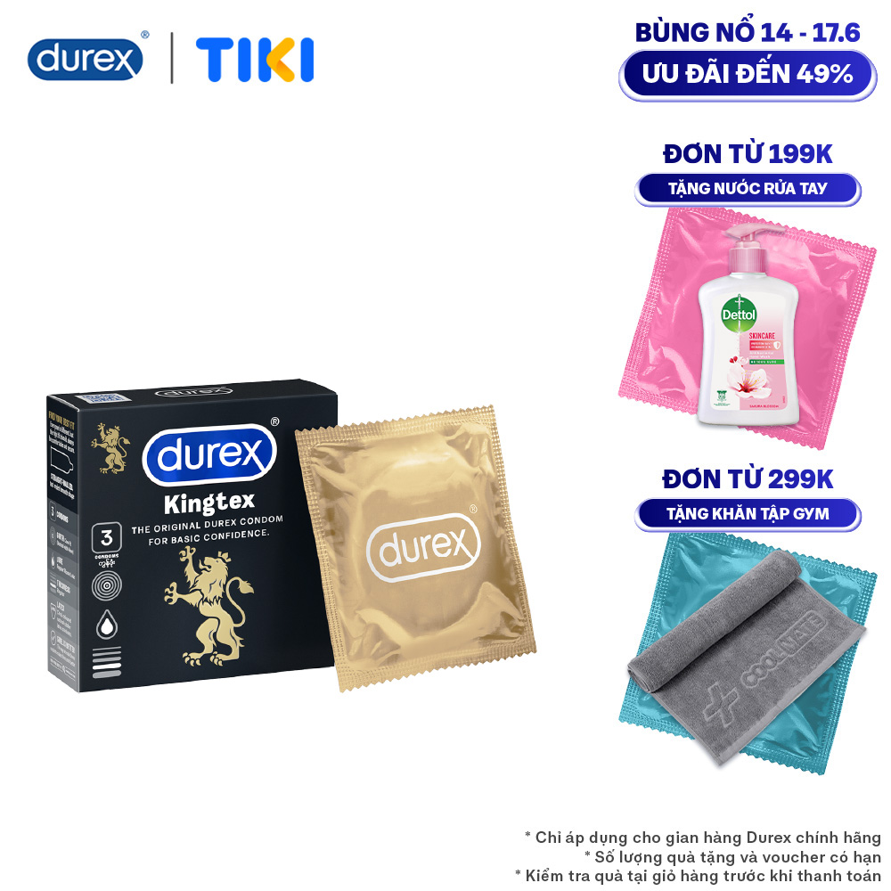 Bao cao su Durex Kingtex 3 bao