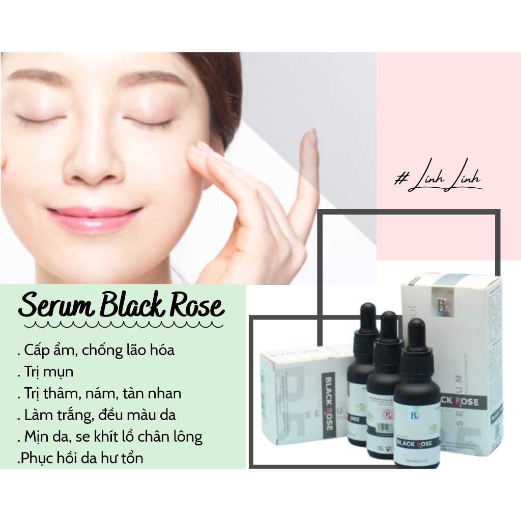 Serum Dưỡng Da Black Rose [Chính Hãng] Tăng sinh Colagen, phục hồi da, chống lão hóa, mờ thâm, nám, tàn nhang.