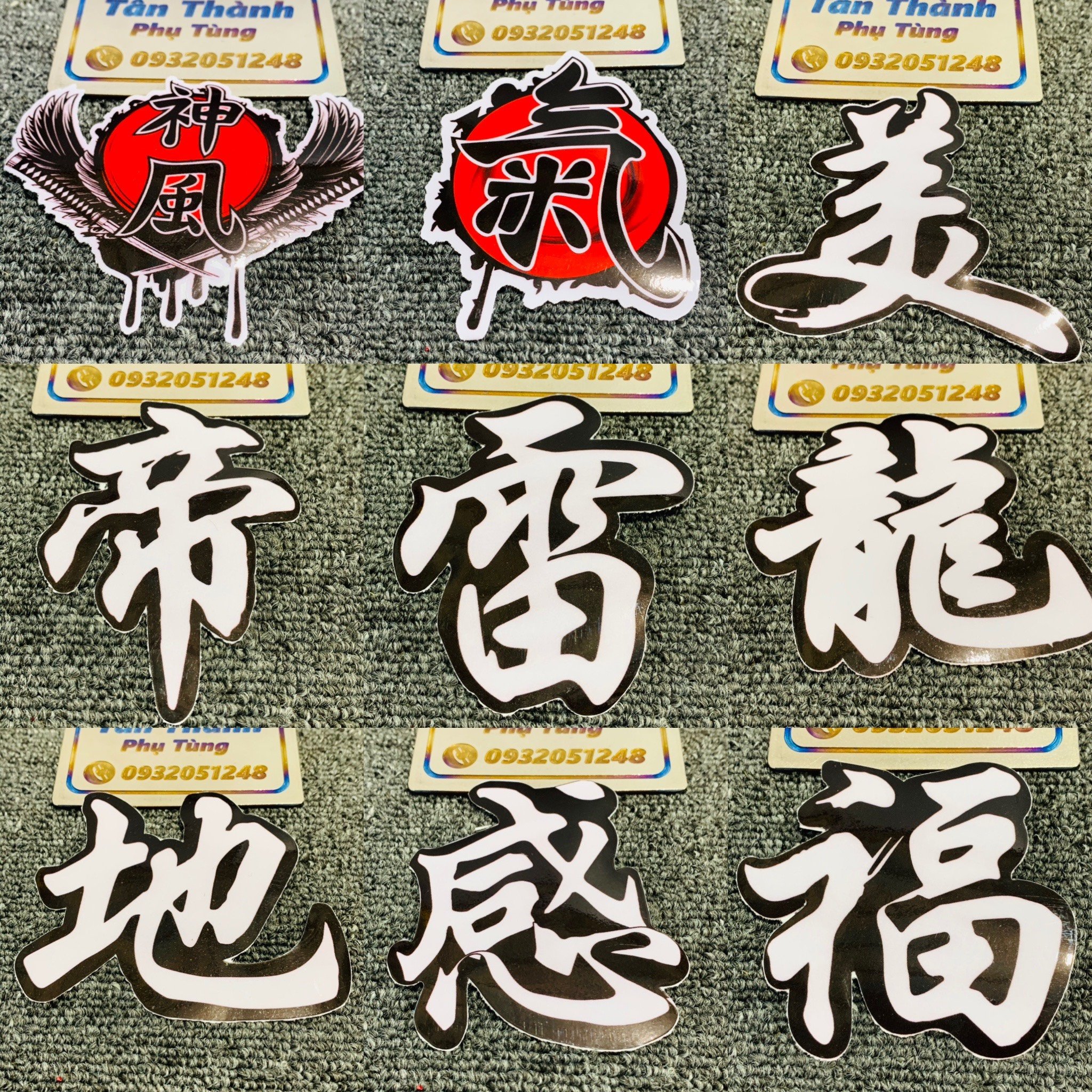 Tem chữ Hoa, chữ Tàu dán Mão dành cho xe máy