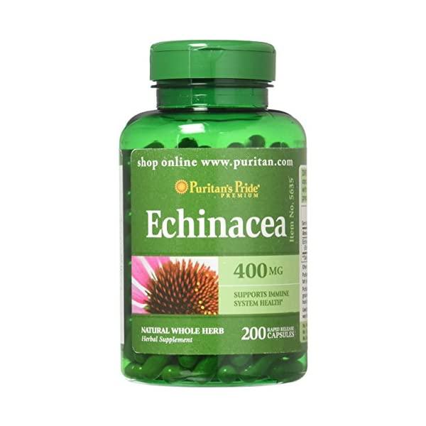 Echinacea 400 mg for Immune Health by Puritan's Pride to Support Immune System 200 Capsules