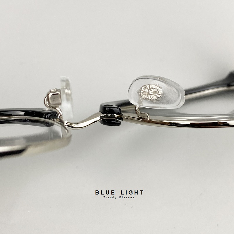 Kính Giả Cận, Gọng Kính Cận Chrome Heart Cao Cấp Dáng Tròn Chống Ánh Sáng Xanh - BLUE LIGHT