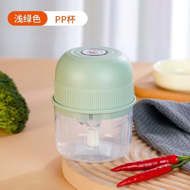 Máy xay tỏi ớt bằng tay lực nghiền mạnh với 2 lưỡi dao thép không gỉ SẠC ĐIỆN