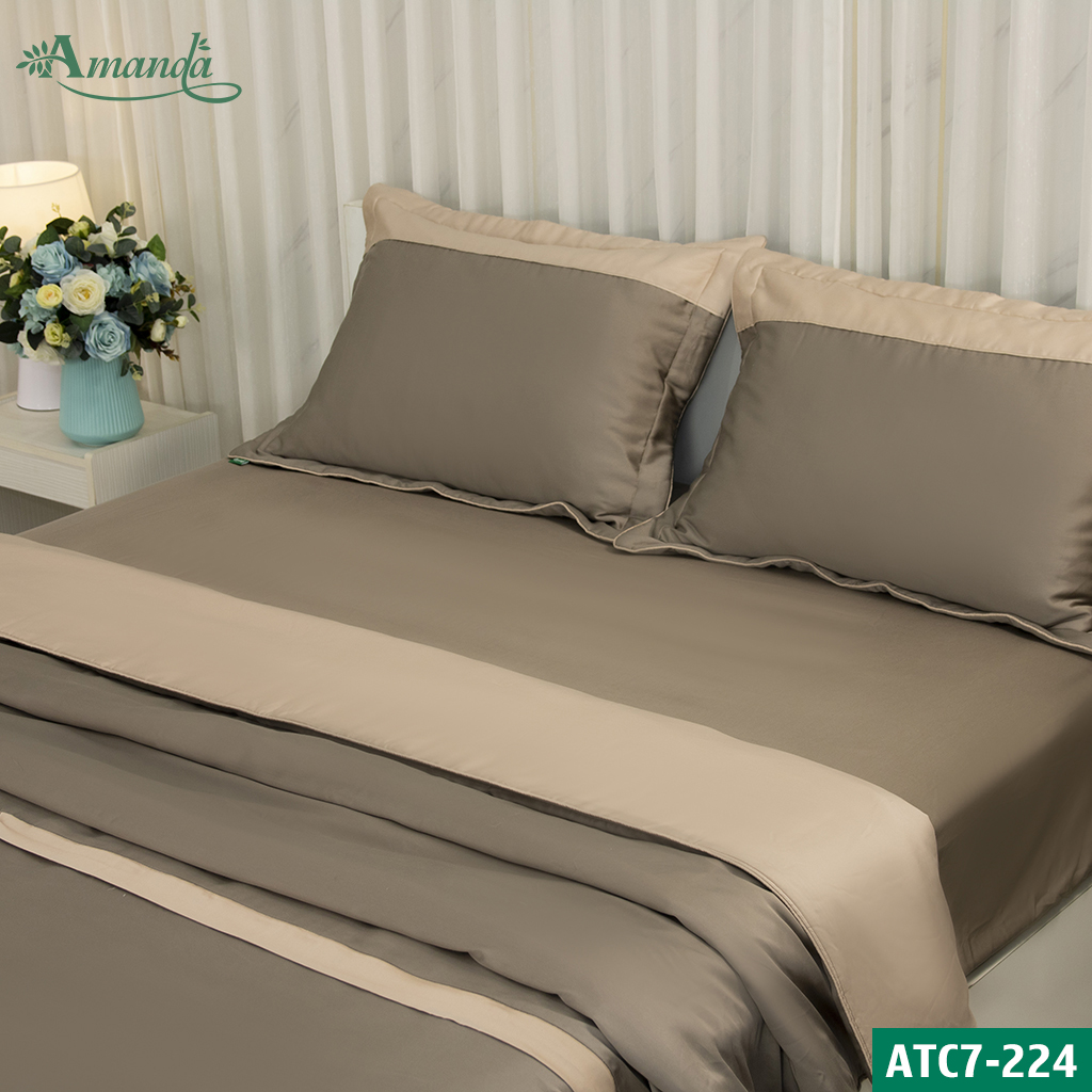 Bộ chăn drap tencel tơ tằm cực kỳ mềm mịn Amanda