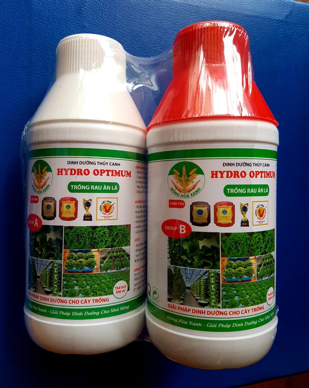 combo 2 chai dinh dưỡng thủy canh (group A và group B) chuyên trồng rau chai 500ml