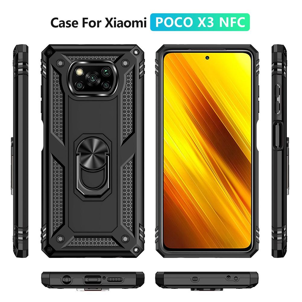 Ốp lưng cho Xiaomi Poco X3 Pro NFC chống sốc 2 lớp kèm nhẫn iring làm giá đỡ