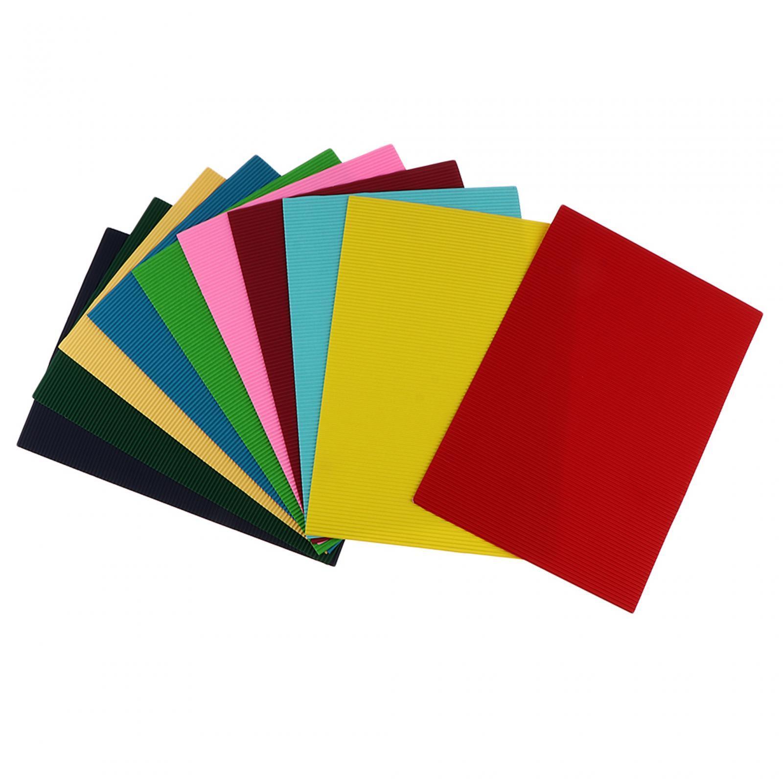 10x Multicolor Corrugated Paper Crafts Decorations  Cardboard  Color