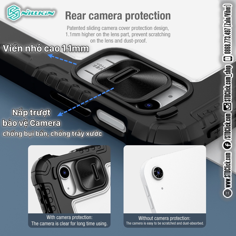 BAO DA DÀNH CHO IPAD 2022 - GEN 10 - 10.9 2022 NILLKIN BUMPER PRO CAMSHIELD BẢO VỆ CAMERA