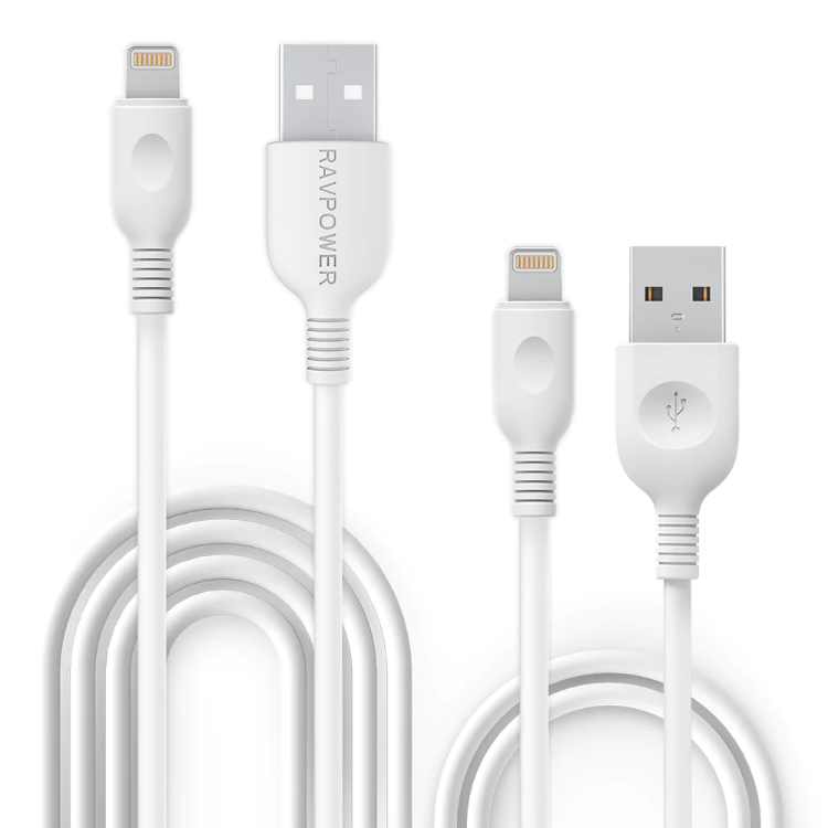 Bộ 2 Cáp Sạc Dành Cho iPhone RAVPower có MFI dài 0.9m&1.8m Hàng Chính Hãng