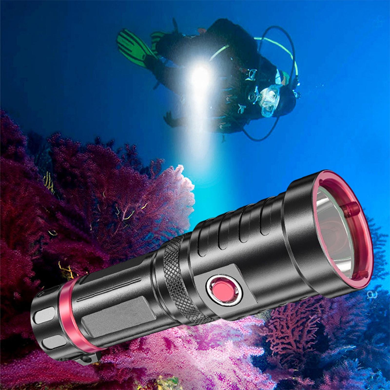 Diving Flashlight, Professional Underwater Torch for Night Outdoor Sport Dive Swimming