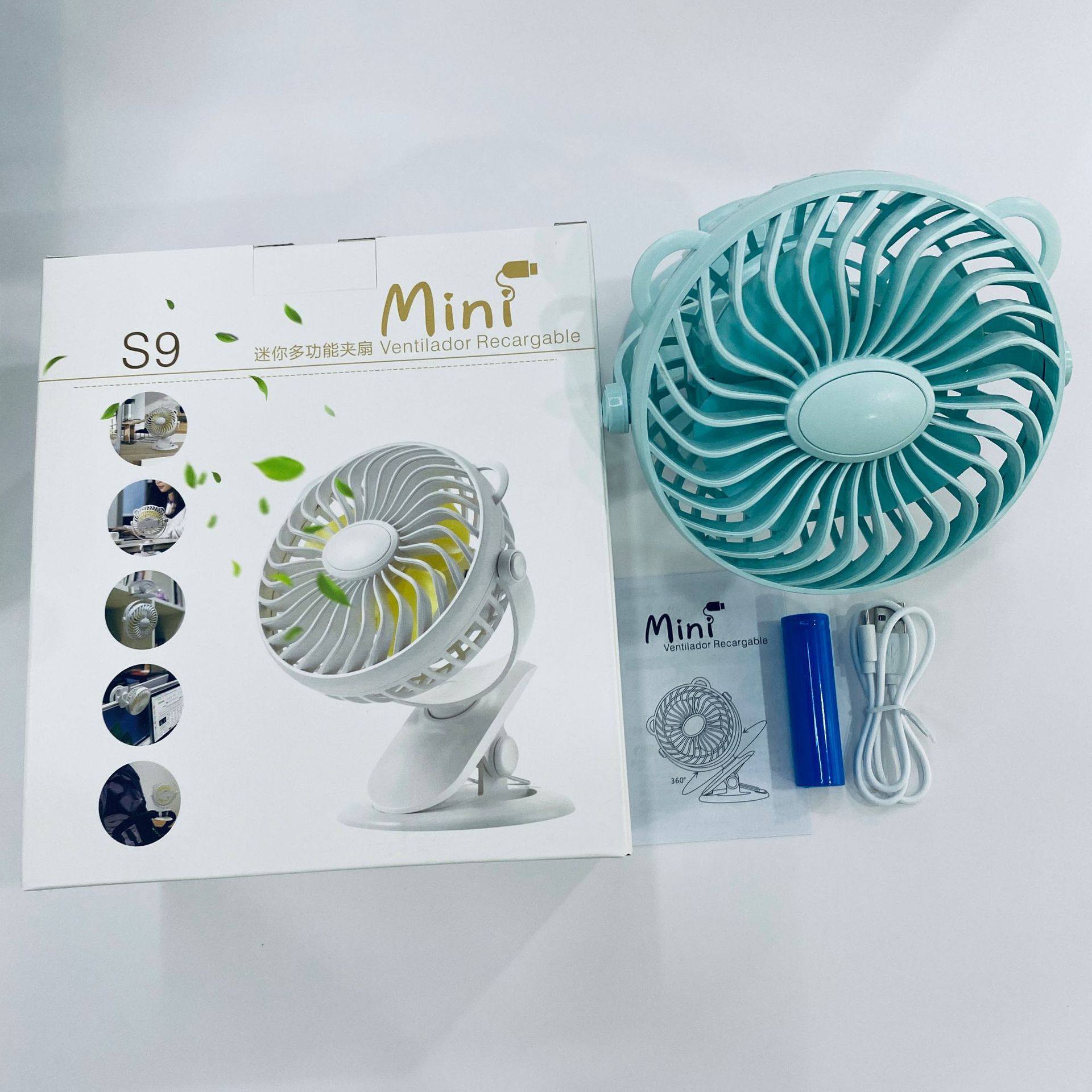 Quạt Mini | Quạt Kẹp Bàn S9 Thích hợp cho dân Văn Phòng, Xoay 360 độ, Kẹp Chắc Chắn – Siêu Mát - Hàng Nhập Khẩu