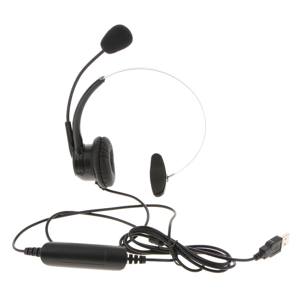 2 Pieces Call Center Monaural USB Headset