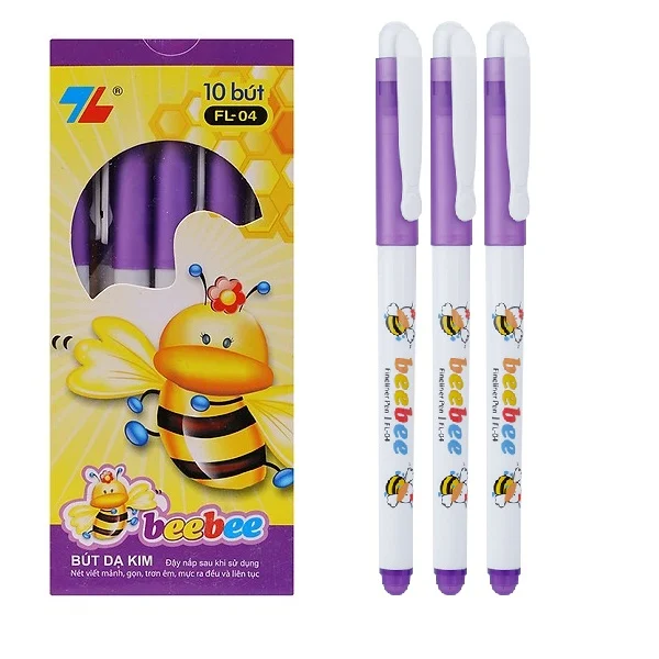 Hộp 10 Bút lông kim Beebee Thiên Long FL-04 Ngòi 0.3mm - Mực tím