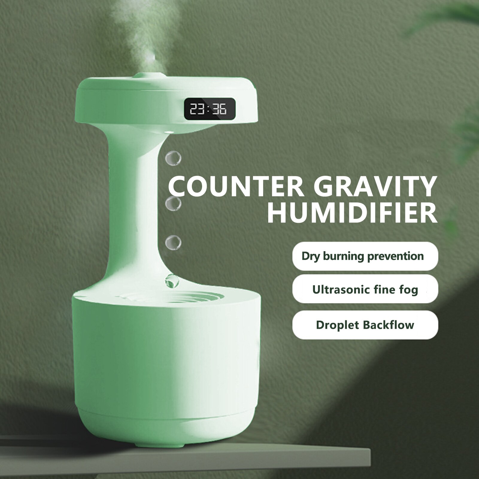 Máy tạo ẩm phun sương giọt nước không trọng lực Anti-gravity Air Humidifier Water Droplet 800ml